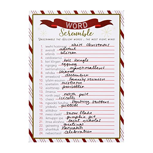 Christmas Word Scramble Game - 50 Sheets Fun