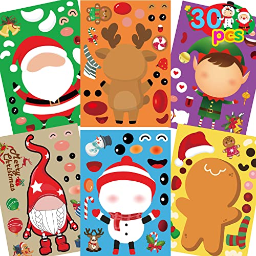 Funnlot Christmas Sticker Set for Kids - 30PCS