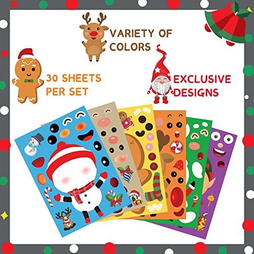 Funnlot Christmas Sticker Set for Kids - 30PCS