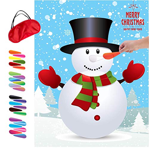 Christmas Party Pin the Nose on Snowman Game