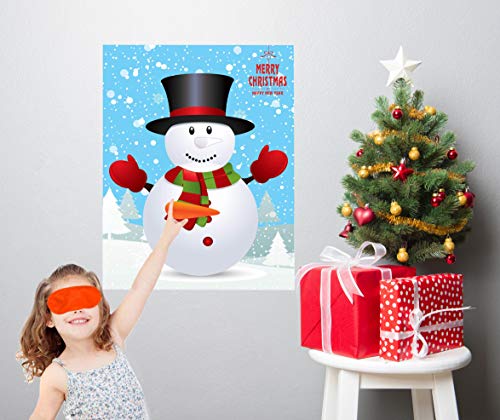 Christmas Party Pin the Nose on Snowman Game