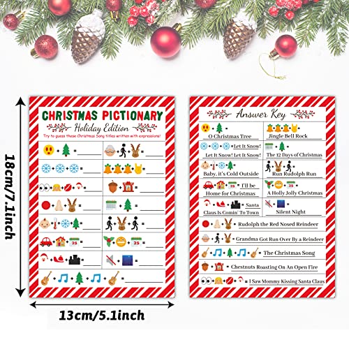 chiazllta Christmas Party Games, Song Guessing Sing Me a Picture Xmas Themed Party Holiday Activity for Adults Groups Coworkers, 30 Players