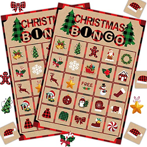 Joy Bang Christmas Crafts for Kids, Christmas Bingo Cards Games, Winter Holiday Activities for Family Large Group Classroom, Xmas Party Supplies Favors Gifts for Children