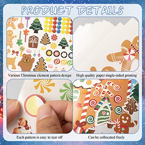 Make a Gingerbread House Stickers-30Pcs DIY Make Your Own Gingerbread House Stickers Christmas Crafts for Kids Toddlers Christmas Activities Party Game Treats Goodie Bag -15 Finished Products