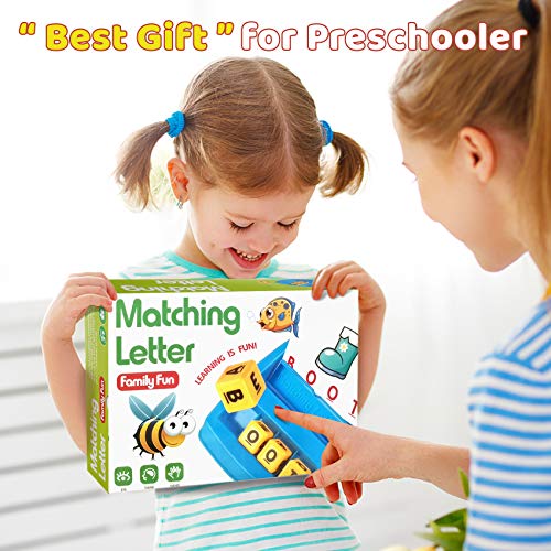 HahaGift Educational Toys for 3-5 Year Old Boy Girl Gifts, Matching Letter Learning Games Activities, Ideal Christmas Birthday Gift for Toddler Kids Age 3 4 5 6 7 Year Olds Boys Girls
