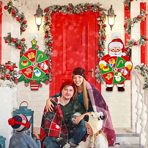 Christmas Games for Kids Xmas Trees and Santa Claus Dart Board with Sticky Balls Christmas Party Toys Indoor/Outdoor Sport Fun Party Games 2 Dart Board / 6 Balls/2 Hooks
