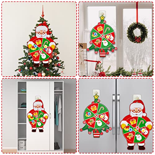 Christmas Games for Kids Xmas Trees and Santa Claus Dart Board with Sticky Balls Christmas Party Toys Indoor/Outdoor Sport Fun Party Games 2 Dart Board / 6 Balls/2 Hooks