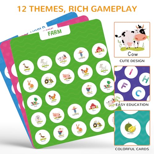 Matching Memory Game for Kids Age 3 4 5 6 7 8 Year Old, Travel Toy for Boys Girls, Wooden Board Game, Road Trip Essentials for Toddler, Airplane/Car/Camping Activity, Ideal Christmas, Birthday Gifts