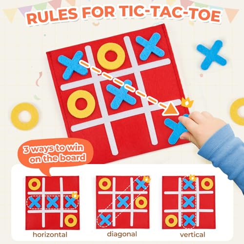 JoyCat Tic Tac Toe Mini Board Game Toy for Kids and Family,Birthday Party Favors,Goody Bag,Fun Indoor Game Night Activity,Gifts for Students,Easy to Store(Bulk Pack of 12)