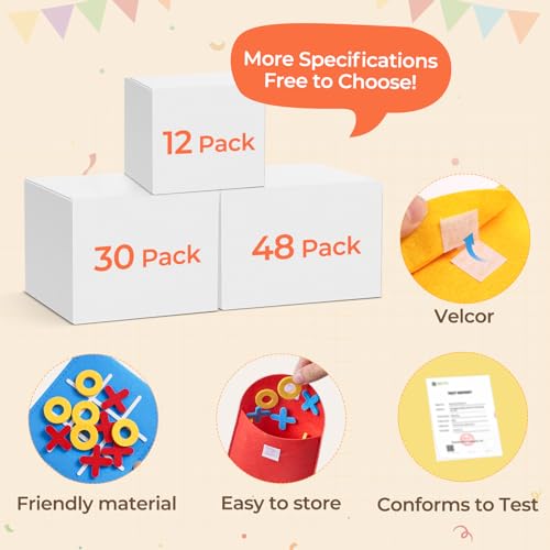 JoyCat Tic Tac Toe Mini Board Game Toy for Kids and Family,Birthday Party Favors,Goody Bag,Fun Indoor Game Night Activity,Gifts for Students,Easy to Store(Bulk Pack of 12)