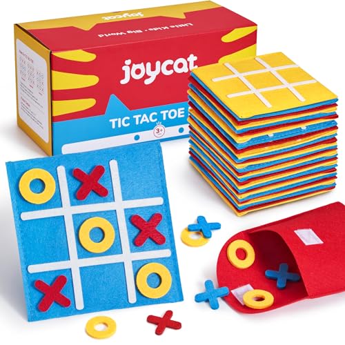 JoyCat Tic Tac Toe Mini Board Game Toy for Kids and Family,Birthday Party Favors,Goody Bag,Fun Indoor Game Night Activity,Gifts for Students,Easy to Store(Bulk Pack of 12)