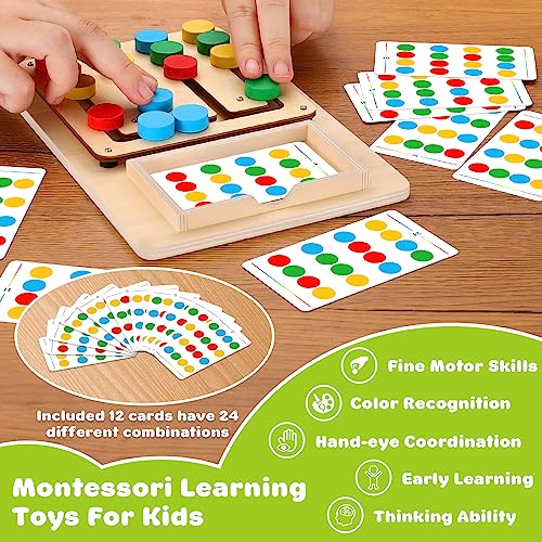 V-Opitos Color Matching Puzzle Toys, Montessori Brain Teasers Game for Kids Age 3, 4, 5, 6, 7 Years Old, Road Trip Toys for Boys & Girls, Handheld Games for Travel, Ideal Christmas, Birthday Gifts