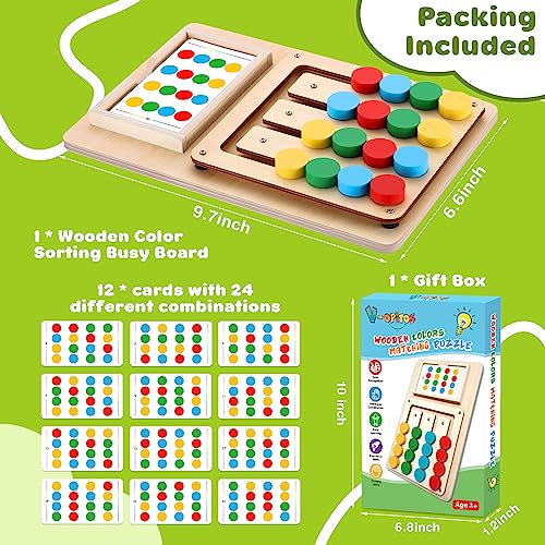 V-Opitos Color Matching Puzzle Toys, Montessori Brain Teasers Game for Kids Age 3, 4, 5, 6, 7 Years Old, Road Trip Toys for Boys & Girls, Handheld Games for Travel, Ideal Christmas, Birthday Gifts