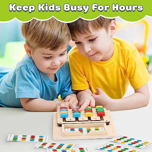 V-Opitos Color Matching Puzzle Toys, Montessori Brain Teasers Game for Kids Age 3, 4, 5, 6, 7 Years Old, Road Trip Toys for Boys & Girls, Handheld Games for Travel, Ideal Christmas, Birthday Gifts