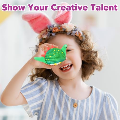 pigipigi Sea Shell Painting Kit for Kids: Art Craft Toy Gift for Toddler Boy Girl Ages 4 5 6 7 8 9 10 11 12 Year Old - Creative DIY Art Supplies for Birthday Christmas Easter Party Game Activities