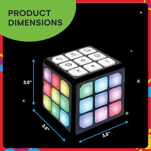 Winning Fingers Flashing Cube Electronic Memory and Brain Game - 4-in-1 Handheld Stem Toys for Kids - Cool Gadgets, Games for Boys and Girls - Fun Family Game for Kids Ages 6-12 - Educational Gift Toy