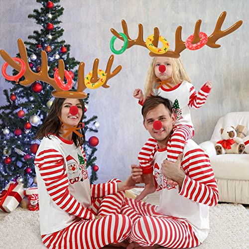Uniqhia Inflatable Reindeer Antler Ring Toss Game, 2024 Christmas Games Ring Toss for Christmas Party Games, Patented