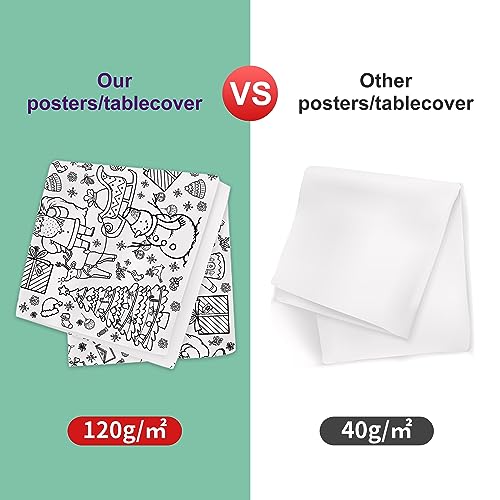 OHOME Xmas Giant Coloring Poster/Tablecloth-Christmas Crafts for Kids-30 x 72 Inches Jumbo Paper Coloring Banner Kids Gifts Activities Toys Party Classroom Christmas Decorations[Kids Games]