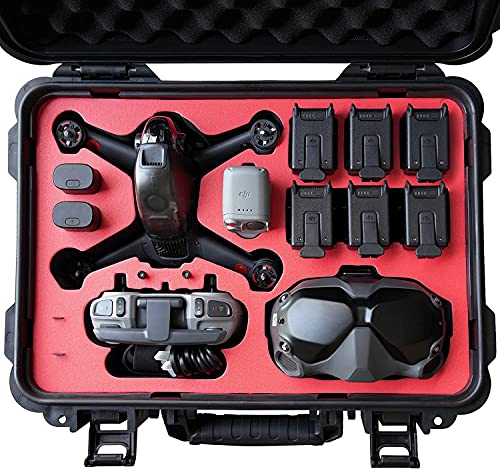 2021 VCUTECH FPV Drone Waterproof Hard Case Compatible with DJI FPV Combo, DJI FPV Goggles, Motion Controller & Drone Accessories, Top Grade Foam Insert, Anti-Crash with Full Protection