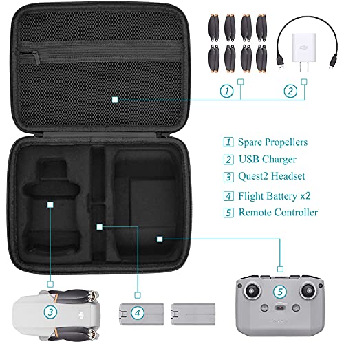 Carrying Case for DJI Mini 2 - EVA Waterproof Hard Portable Carrying Case Travel Storage Bag for DJI Mini 2 SE/DJI Mini 2 Drone and Accessories
