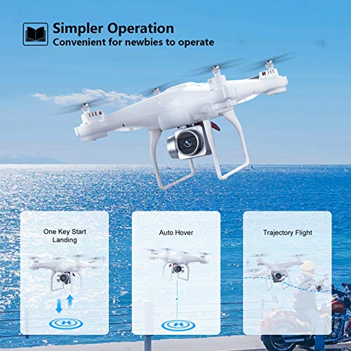 60 Mins Flight Time Drone, XINGRUI RC Drone with 1080P HD Camera Live Video FPV Quadcopter with Headless Mode, Altitude Hold Helicopter with 3 Batteries(20Mins + 20Mins+ 20Mins)