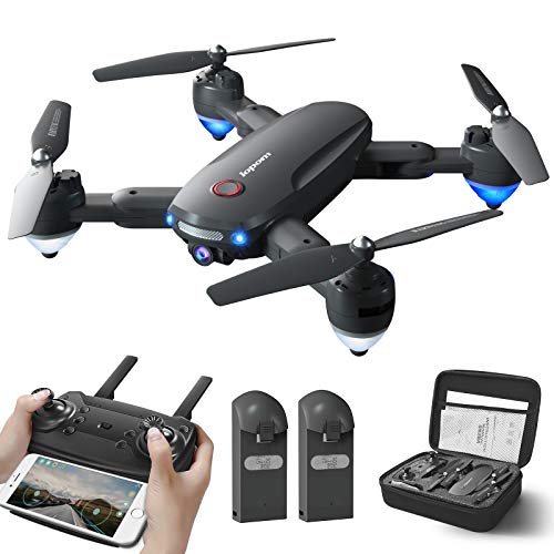 Drone with 1080P Camera for Adults Beginner, WiFi FPV Foldable Drone Quadcopter 30mins Flight Time,120°Wide-Angle with Carrying Bag, 2 Batteries,Altitude Hold, One Key Take Off/Landing
