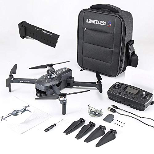 Drone X Pro LIMITLESS 4 GPS 4K UHD Camera Drone for Adults with EVO Obstacle Avoidance, 3-Axis Gimbal, Auto Return Home, Follow Me, Long Flight Time, Long Control Range, 5G WiFi FPV Live Video, EIS, Superior Stabilization (No Travel Case)