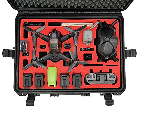 mc-cases Professional Carrying Case for DJI FPV Combo also with Bracers - Fly More Set - Carrying Case - Made in Germany