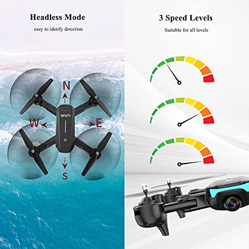 WiFi FPV Drone with 1080P HD Camera, 40 Mins Flight Time,Foldable Drone for Beginners,Altitude Hold Mode, RTF One Key Take Off/Landing,3D Flips 2 Batteries, APP Control, Easy Toy for Kids & Adults
