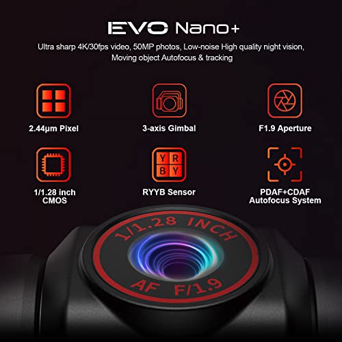 Autel Robotics EVO Nano+ Premium Bundle- 249g Mini Drone with 4K Camera, 3-Way Obstacle Avoidance Quadcopter UAV, 50MP Photo 10KM HD Video Transmission, PDAF + CDAF RYYB HDR, Nano Plus Drone-Orange