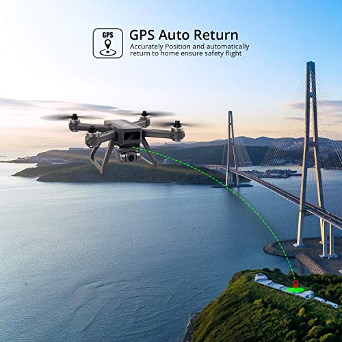 DEERC D15 GPS Drone with 4K UHD EIS Camera, Anti-Shake, 5G FPV Live Video, 130° Wide Angle, 90 Adjustable, Brushless Motor, Auto Return Home, Follow Me, Tap-Fly, Optical Flow, Quadcopter for Adults
