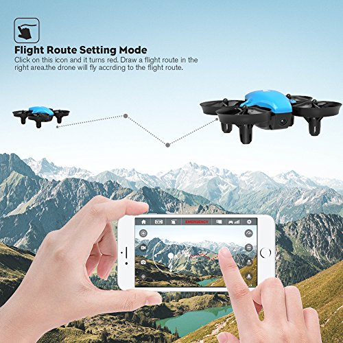 Potensic A20W Mini Drone for Kids with Camera, RC Portable Quadcopter 2.4G 6 Axis-a 6 Altitude Hold, Headless, Remote Control, Route Sett, Azure …