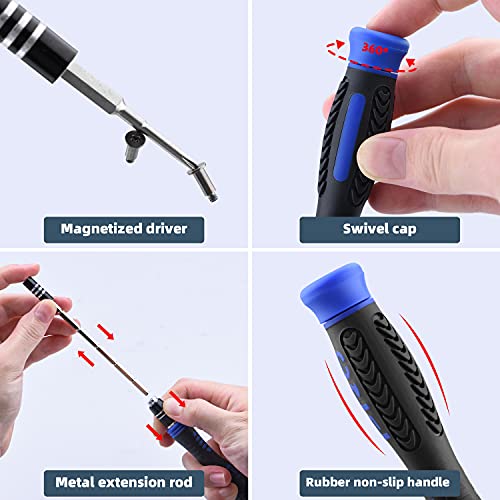HeiyRC 36-in-1 Precision Magnetic Screwdriver Set Long Bits Driver Home Improvement Repair Tools Kit for Game Console PC Tablet Laptop Phone General Household Repair