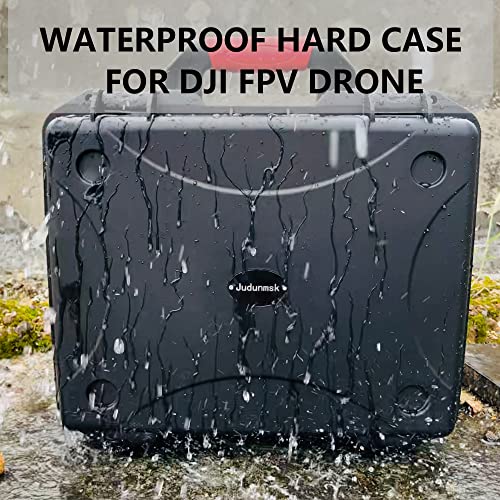 Judunmsk Drone Waterproof Hard Case for DJI FPV Case, Large-Capacity Carrying Case Without Disassembling The Propeller, Compatible with Arm Bracers Accessories(Not Include Arm Bracers and Drone)