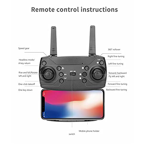 Drones with 4K HD Dual Camera for Adults Kids, RC Quadcopter Transmission WiFi FPV Live Video, Mini Drone with Headless Mode and One Key to Return Function, Autonomous Set Up Trajectory Flight