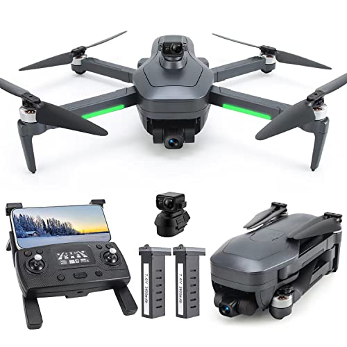 Tucok 193MAX2 Drones with Camera for Adults 4K for Obstacle Avoidance,9800ft Video Long Range Transmission,3-Axis Gimbal+EIS,54Mins Long Flight Time GPS Auto Return Quadcopter with 2 Batteries, Level 7 Wind Resistance