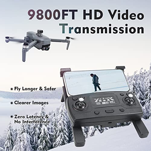 Tucok 193MAX2 Drones with Camera for Adults 4K for Obstacle Avoidance,9800ft Video Long Range Transmission,3-Axis Gimbal+EIS,54Mins Long Flight Time GPS Auto Return Quadcopter with 2 Batteries, Level 7 Wind Resistance