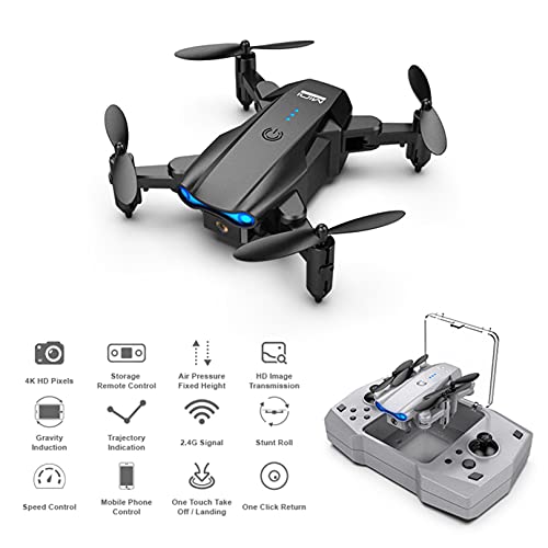 KY906 Mini Profesional Drone For Kids&Adlut With 4k HD Dual/Single Camera FPV Remote Control Toys Gifts For Boys Girls With Speed Control, Mobile Phone Control, One Key Take Off/Landing, One-key Return (Black,4K HD Dual Camera)