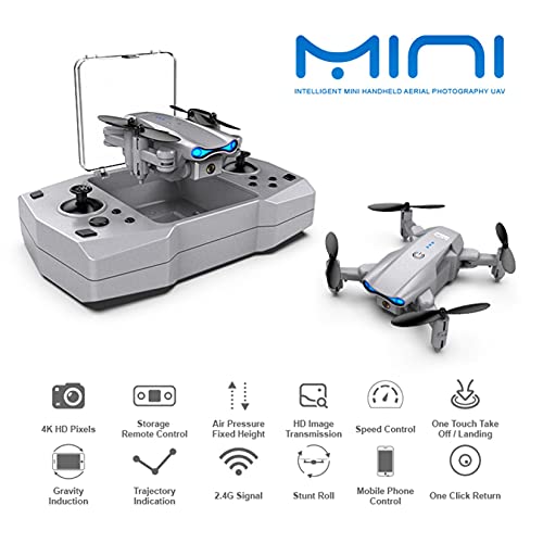 KY906 Mini Profesional Drone For Kids&Adlut With 4k HD Dual/Single Camera FPV Remote Control Toys Gifts For Boys Girls With Speed Control, Mobile Phone Control, One Key Take Off/Landing, One-key Return (White,4k HD Single Camera)