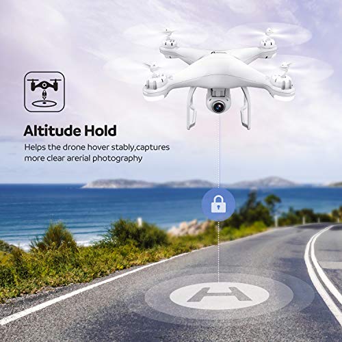 Potensic T25 GPS Drone , FPV RC Drone with Camera 1080P HD WiFi Live Video, Dual GPS Return Home, Quadcopter with Adjustable Wide-Angle Camera- Follow Me, Altitude Hold, Long Control Range, White