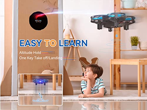 UranHub Mini Drone for Kids, Indoor Beginner Drone RC Quadcopter Helicopter with Altitude Hold, Headless Mode, 3D Flip, Speed Adjustment and 3 Batteries
