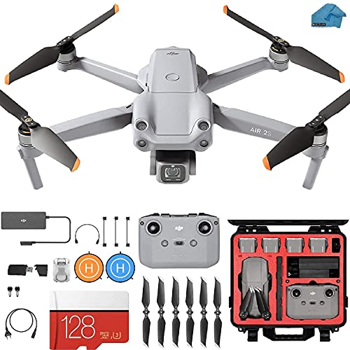 DJI Air 2s - Drone Quadcopter UAV with with 3-Axis Gimbal Camera, 5.4K Video, HardCase, 128gb SD Card, Landing pad Kit with Must Have Accessories