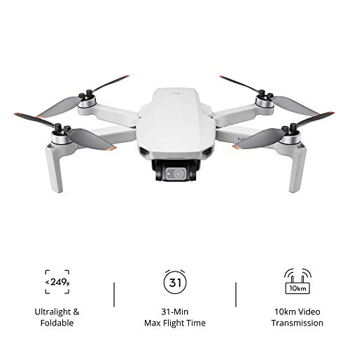 DJI Mini 2 – Ultralight and Foldable Drone Quadcopter , 3-Axis Gimbal with 4K Camera, 12MP Photo, 31 Mins Flight Time, OcuSync 2.0 10km HD Video Transmission, QuickShots, Gray (Renewed)