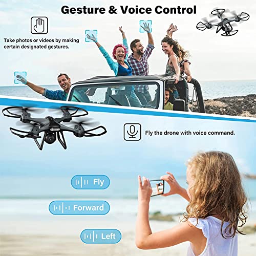 Drones for Kids 8-12 with Camera, FPV Drones for Adults Beginners, 26 Mins Flight Time, RC Quadcopter with 1080P HD Camera, Easy Control Drones by Remote/APP/Voice/Gesture for Kids Toys Gifts