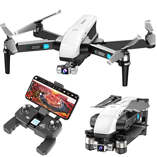 SIMREX X20 GPS Drone with 4K HD Camera 2-Axis Self stabilizing Gimbal 5G WiFi FPV Video RC Quadcopter Auto Return Home with Follow Me Altitude Hold Headless Brushless Motor Remote Control，White