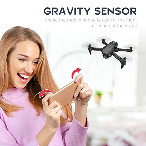 Super Small Mini Drones with Camera for Adults 4K Drones for Kids Beginners Toy Quadcopter with APP FPV Video, Altitude Hold, Headless Mode, Trajectory Flight, 360° flip (1 Battey&1080P WiFi Camera, Orange)