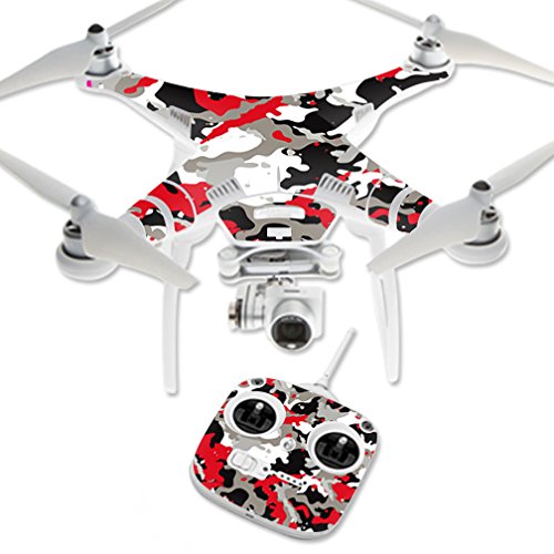 MightySkins Skin Compatible with DJI Phantom 3 Standard Quadcopter Drone wrap Cover Sticker Skins Red Camo