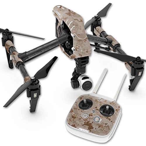 MightySkins Skin Compatible with DJI Inspire 1 Quadcopter Drone wrap Cover Sticker Skins Desert Camo