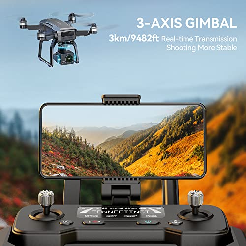 Bwine F7 GPS Drones with Camera for Adults 4K Night Vision, 3-Aix Gimbal, 2Mile Long Range, 75Mins Flight Time Professional Drone with 3 Battery, Auto Return+Follow Me+Fly Around+Beginner Mode for Kid