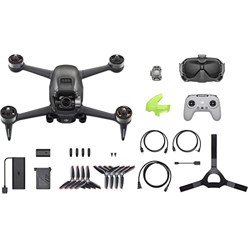 DJI FPV Combo - First-Person View Drone UAV Quadcopter with 4K Camera, S Flight Mode, Emergency Brake and Hover, (CP.FP.00000001.01) + Sling Backpack + 64GB Card + Cleaning Kit + Memory Wallet + More